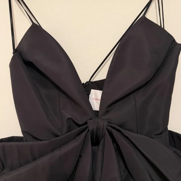 CAROLINA HERRERA - Bow-Embellished Silk-Faille Mini Dress - Picture 6 of 11